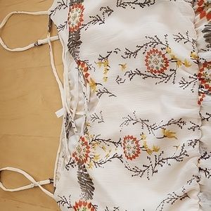 Maurices size 3 cream, orange, & yellow split front tank top